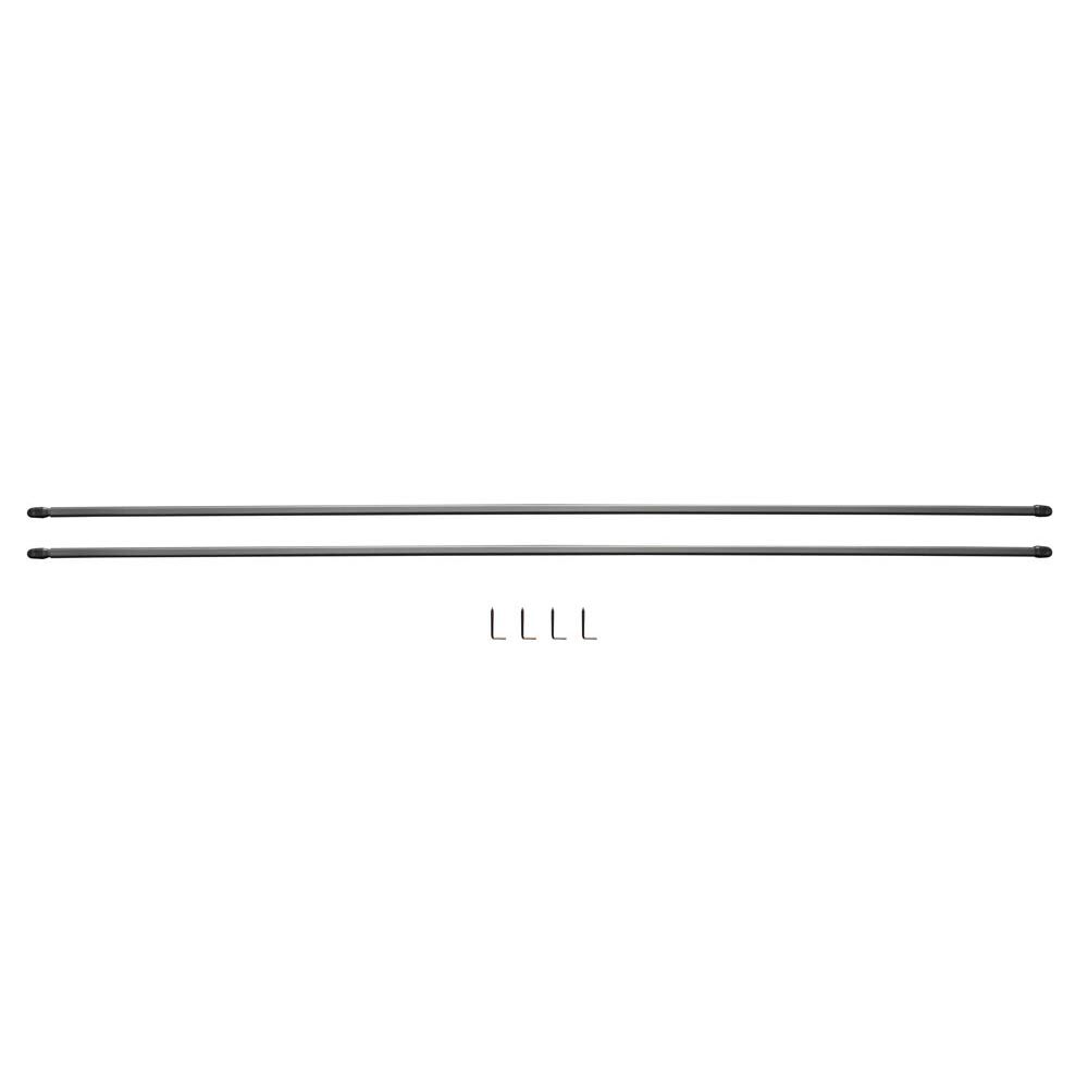 Tringle de vitrage Extensible 100-160 cm métal argenté x2