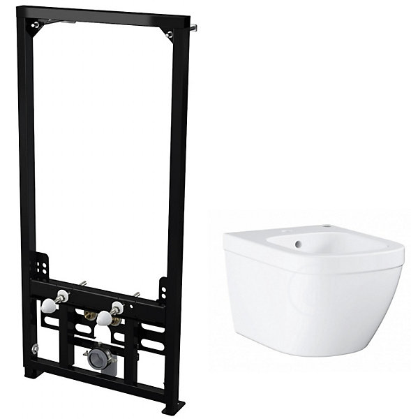 Alca Pack Bâti support pour bidet suspendu   Bidet suspendu Grohe, blanc alpin (SetBidetGrohe-1)
