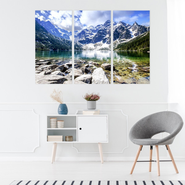 Obraz Tryptyk Widok Na Morskie Oko 60x40cm