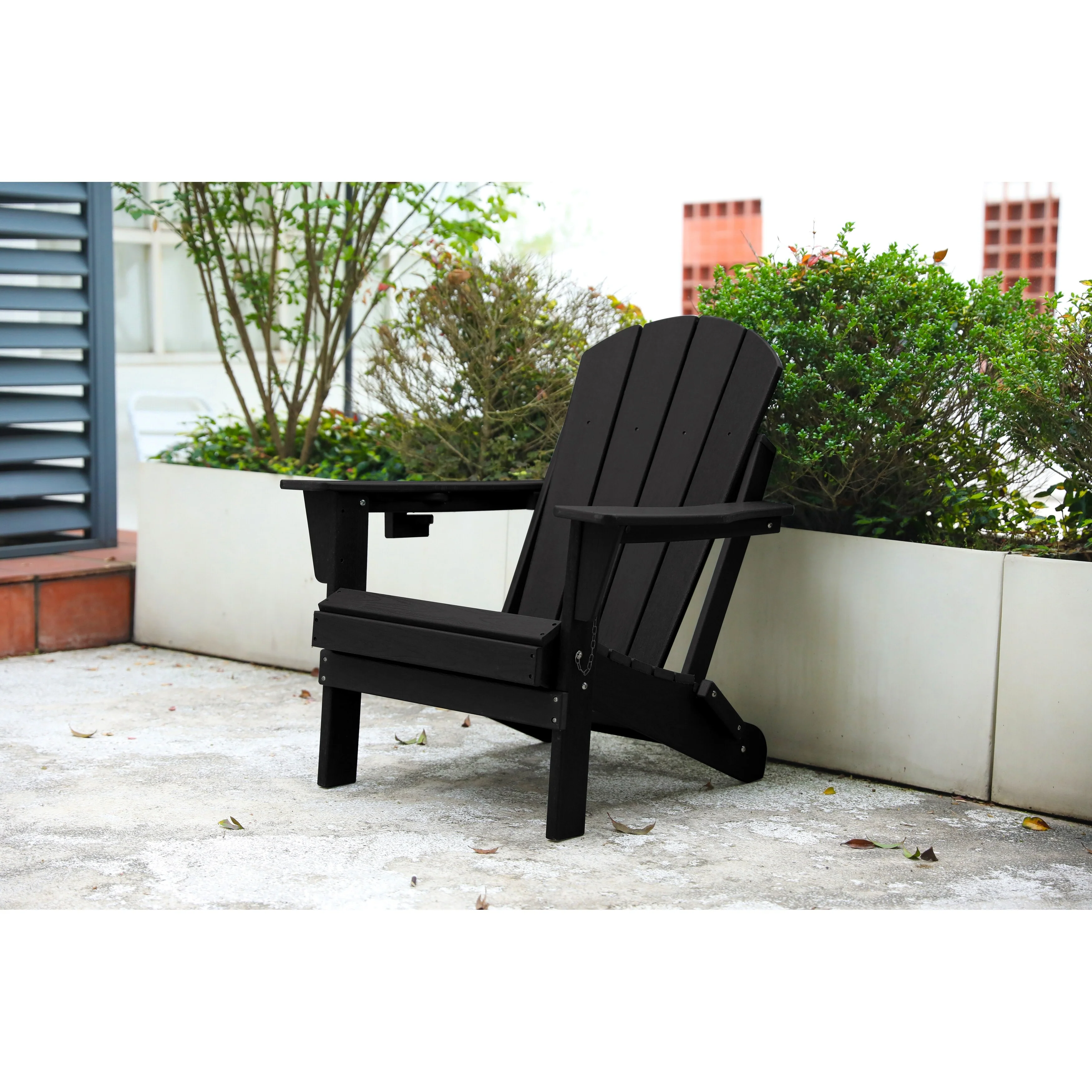 Folding Adirondack Chair, Durable HDPE Poly Lumber, Balcony Porch Patio Outdoor Chair for Lawn, Backyard, Deck, Garden