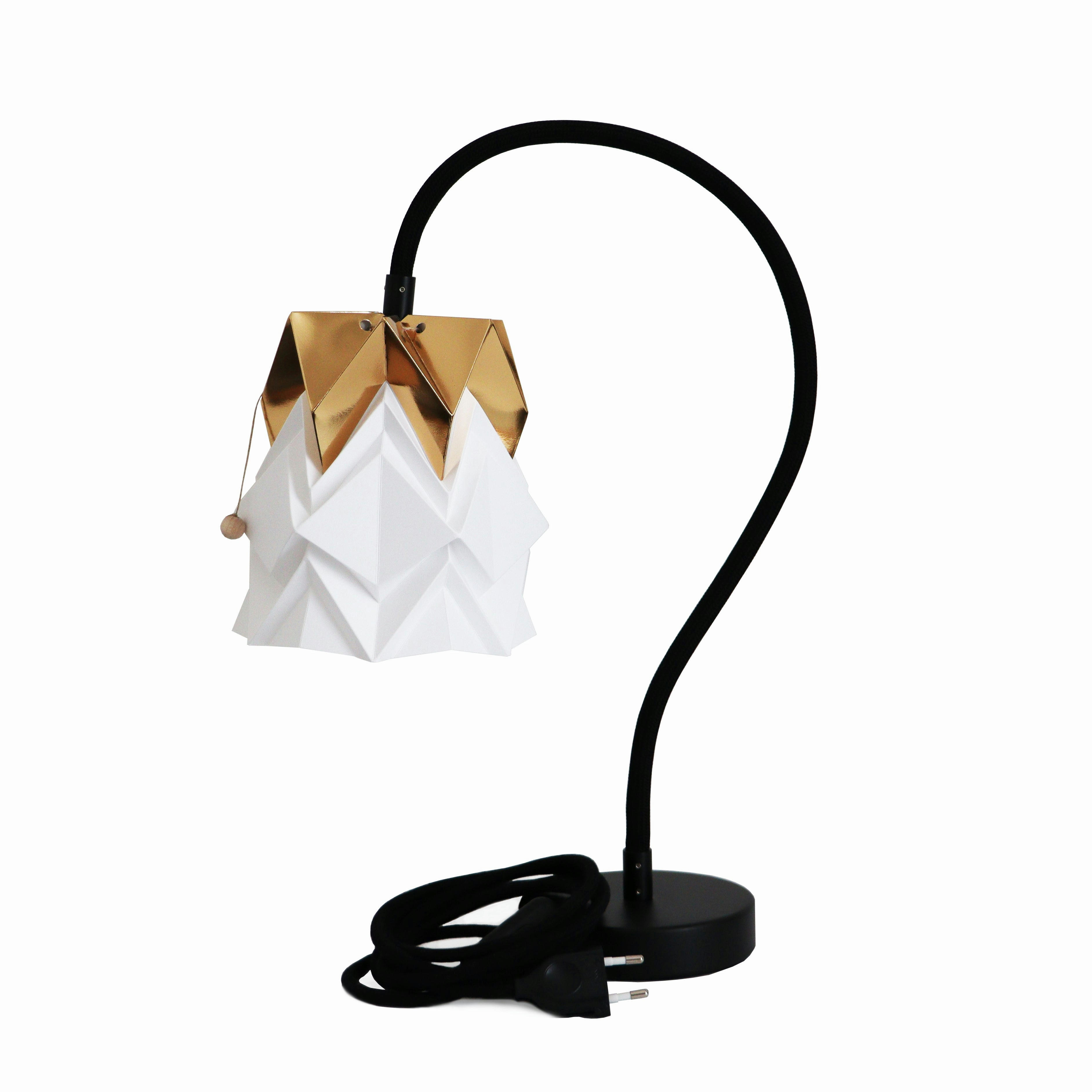 KIKYO - Lampe de Table avec pied flexible et petit abat-jour en papier