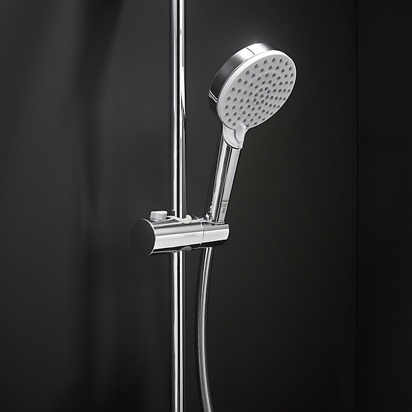Hansgrohe Vernis Shape Colonne de douche 230 1jet Green 5,7 l/min avec mitigeur thermostatique, Chrome (26319000)