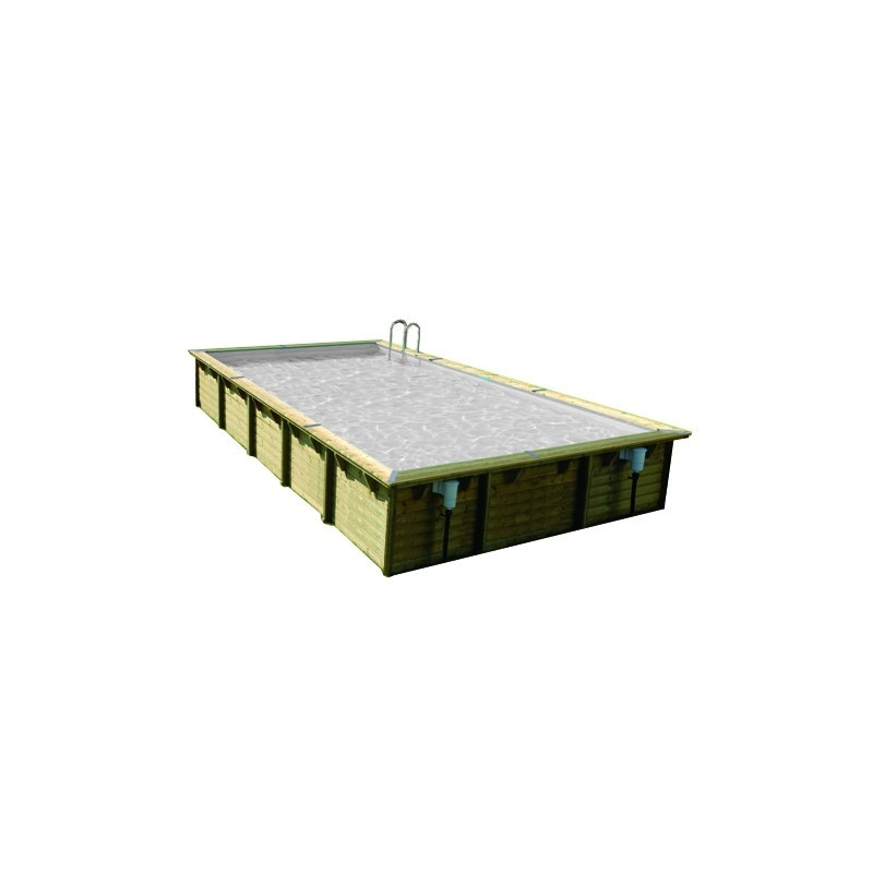Piscine Linéa avec liner gris 5 x 8 x 1,4 m UBBINK
