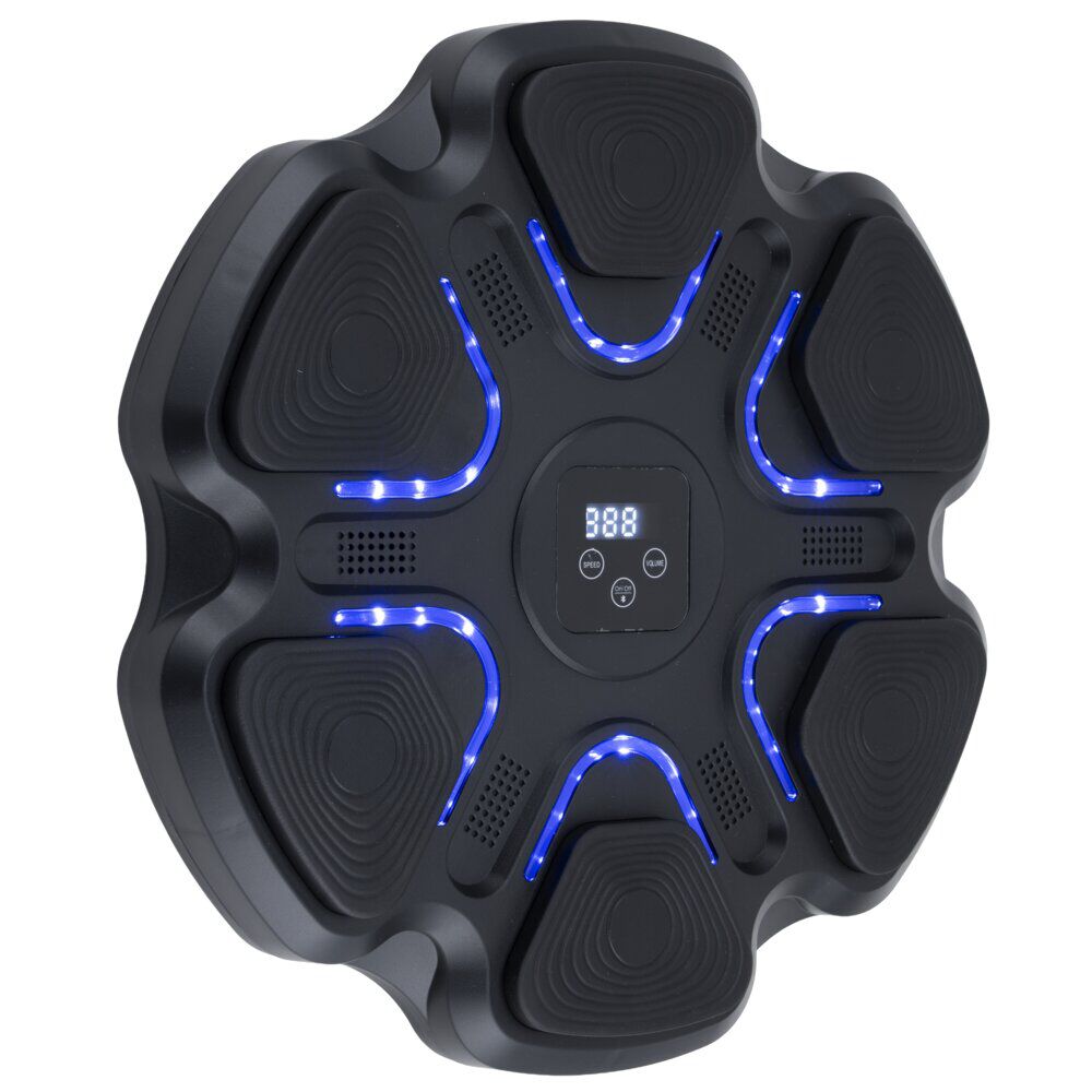 Cible de boxe murale bluetooth musicale et lumineuse noire Ø38cm