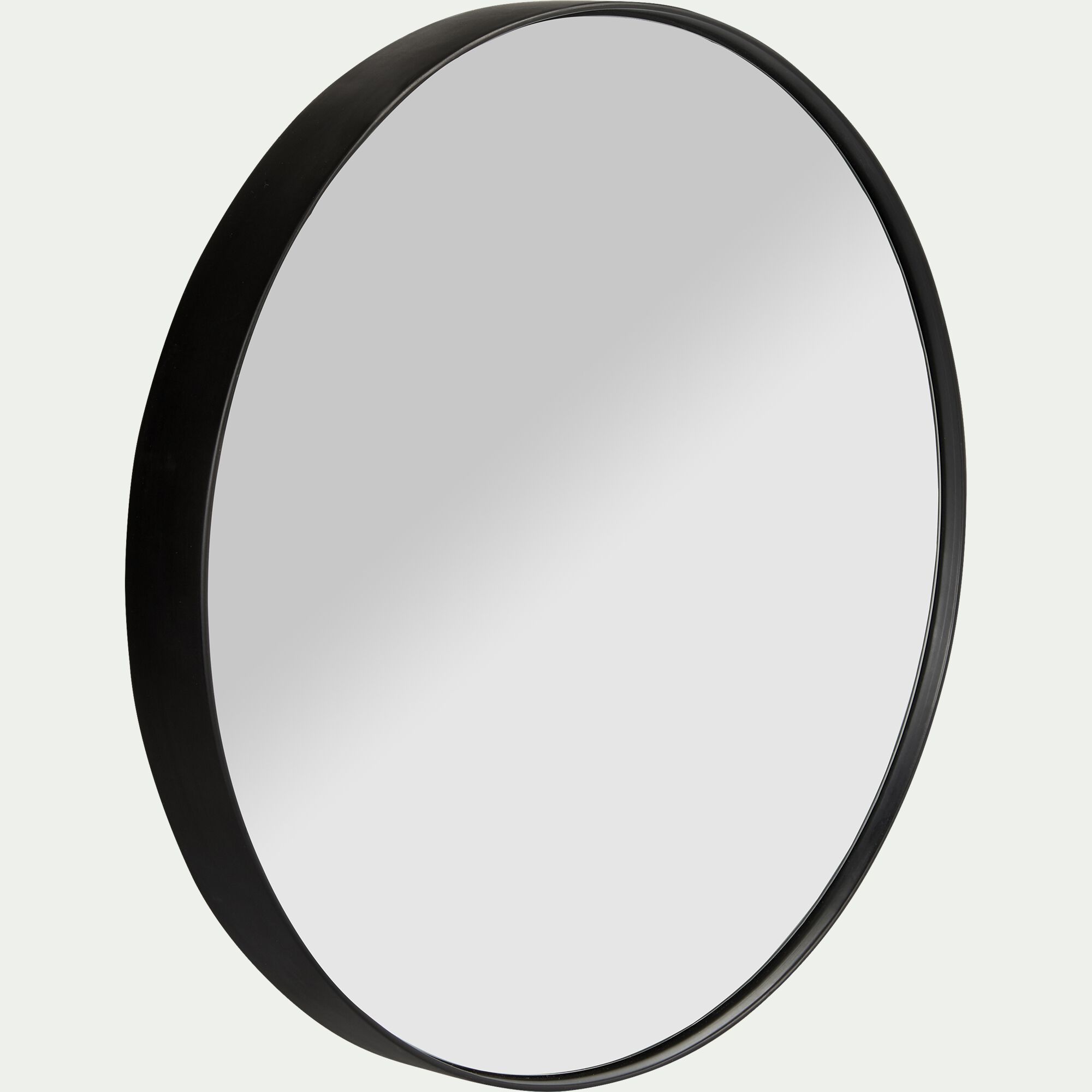 OUNDO - Miroir rond en bois D50cm - noir