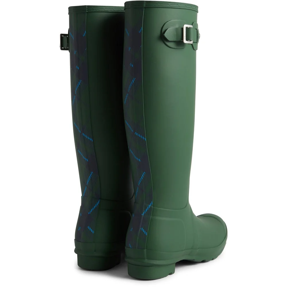 Hunter Original Tall Tartan Back Strap Wellington Boots