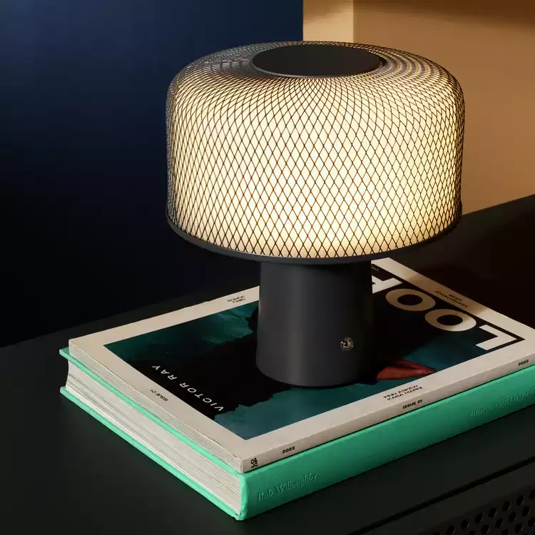 Habitat Marlo Rechargeable LED Touch Table Lamp - Charcoal