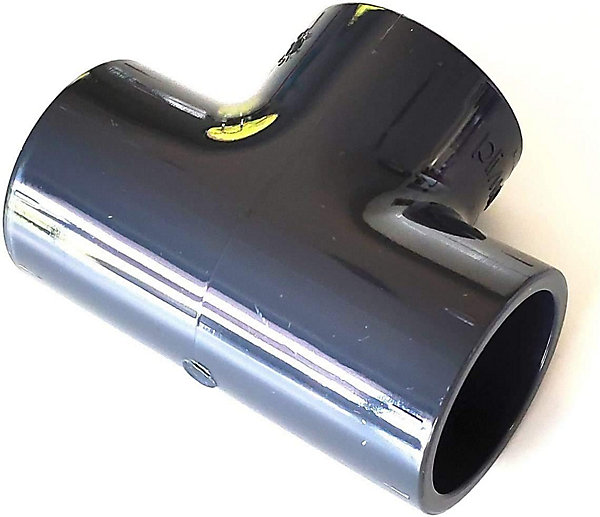 Lot de 5 Té 90degrés PVC PressionU / 50mm intérieur F/F/F PN16 / Manchon 50 mm pour Piscine, evécuation et arrosage/Tés égaux