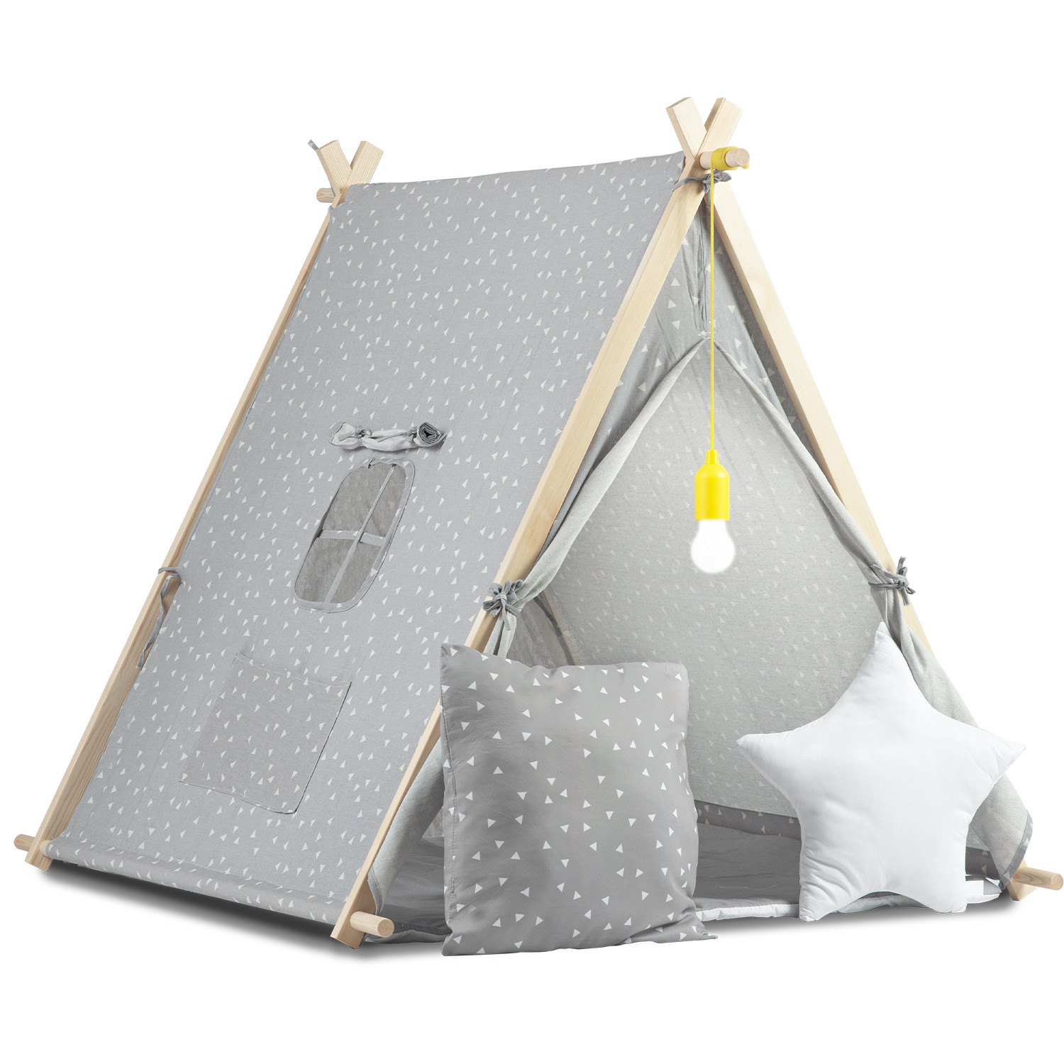 Tipi namiot dla dzieci domek poduszki lampka led Nukido