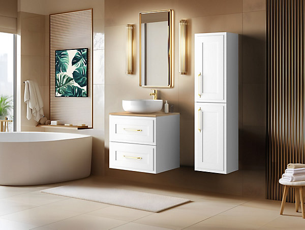 Meuble suspendu sous lavabo CLASSIC blanc 60 cm