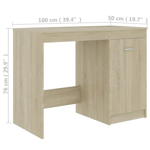 NNEVL Desk Sonoma Oak 100x50x76 cm Chipboard