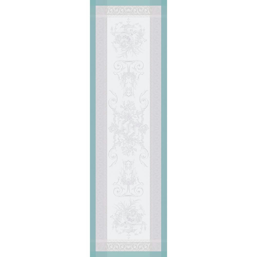 JARDIN DE LA REINE CELADON - Chemin de table antitache déperlant pur coton vert 54X180