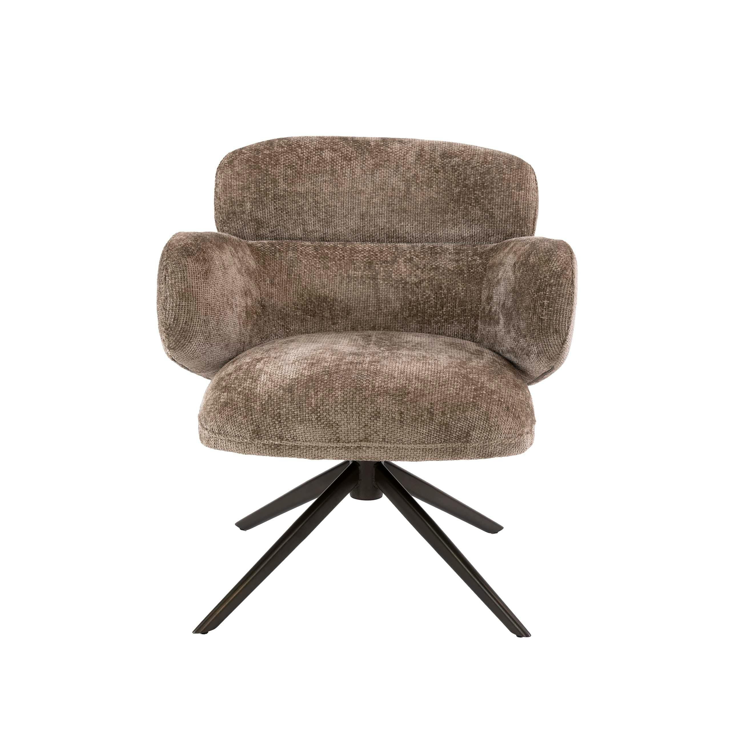 Fauteuil pivotant tissu brun chaud à retour automatique CREEK