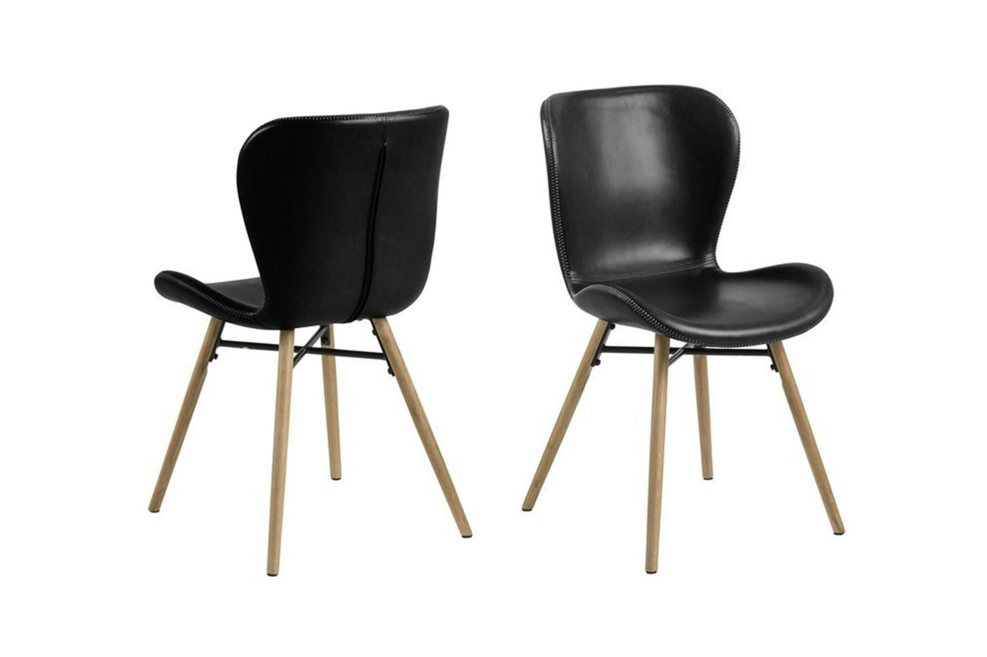 MATILDA - Lot de 2 chaises simili et bois