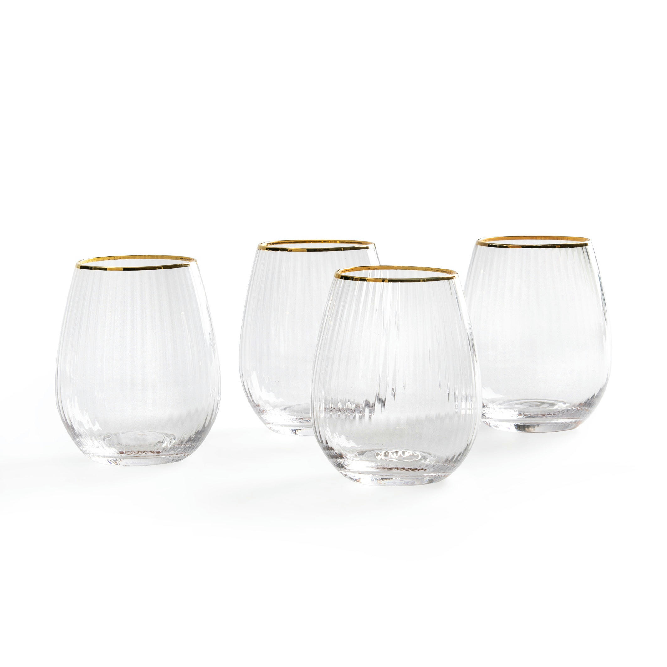 Lot de 4 verres striés, Lurik