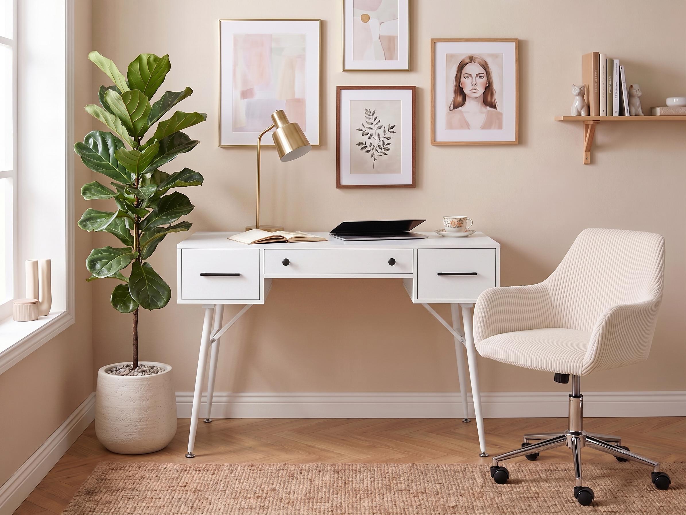 Home Office Desk MARFLA White 120 cm 50 cm