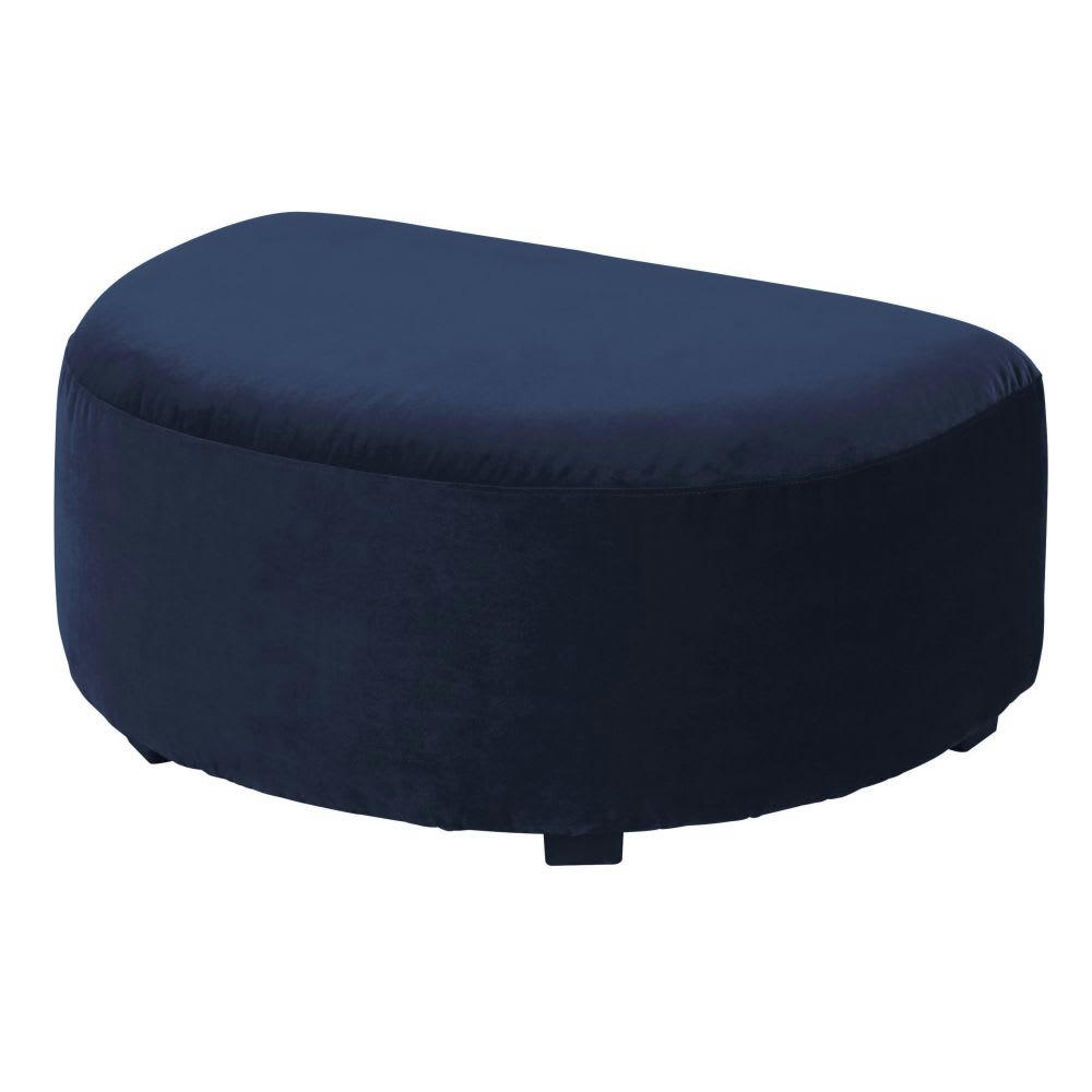 Virgile - Pouf pour canapé modulable en velours bleu nuit