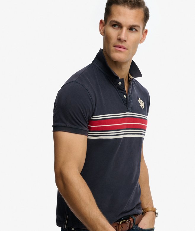Vintage Stripe Jersey Polo Shirt
