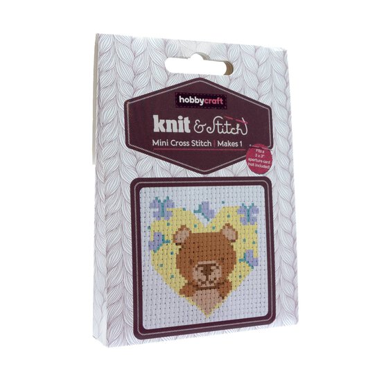 Mini Teddy Cross Stitch Kit