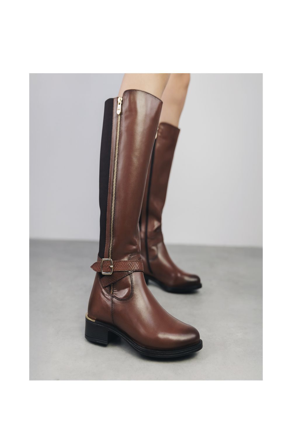 Moda In Pelle Sharla' Leather Biker Boots