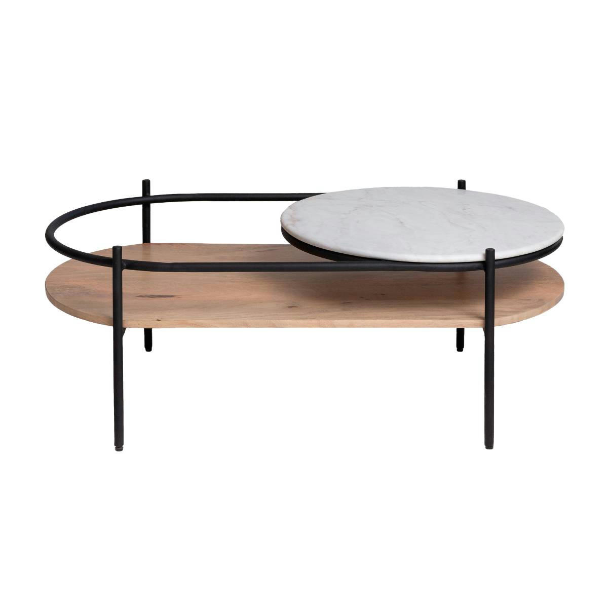FLORENTIN - Table basse en métal noir 111 cm