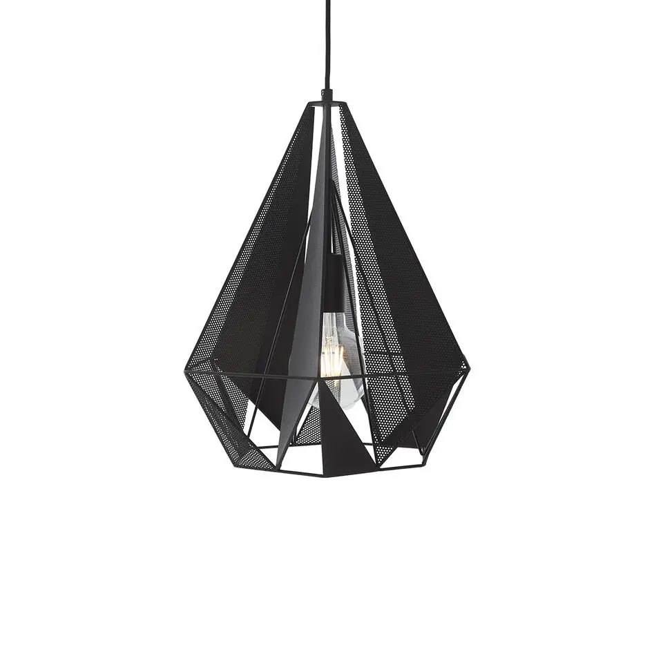 Qazqa hanglamp carcass zwart e27