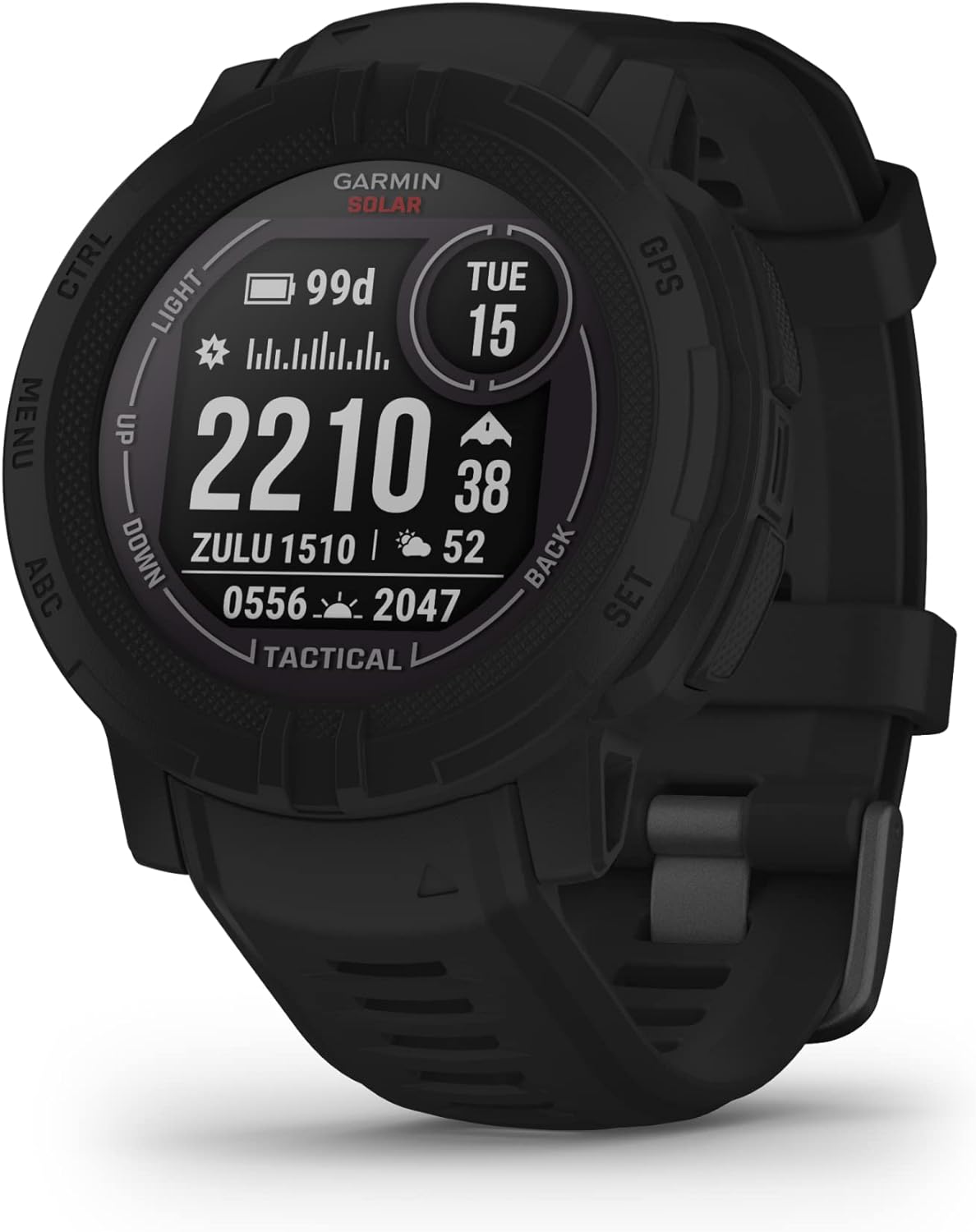 Garmin Instinct 2 Solar  Tactical-Edition  Rugged Outdoor Watch with GPS  with Solar Charging Capabilities  Built for All Elements  Multi-GNSS Support  Tracback Routing and More  Black