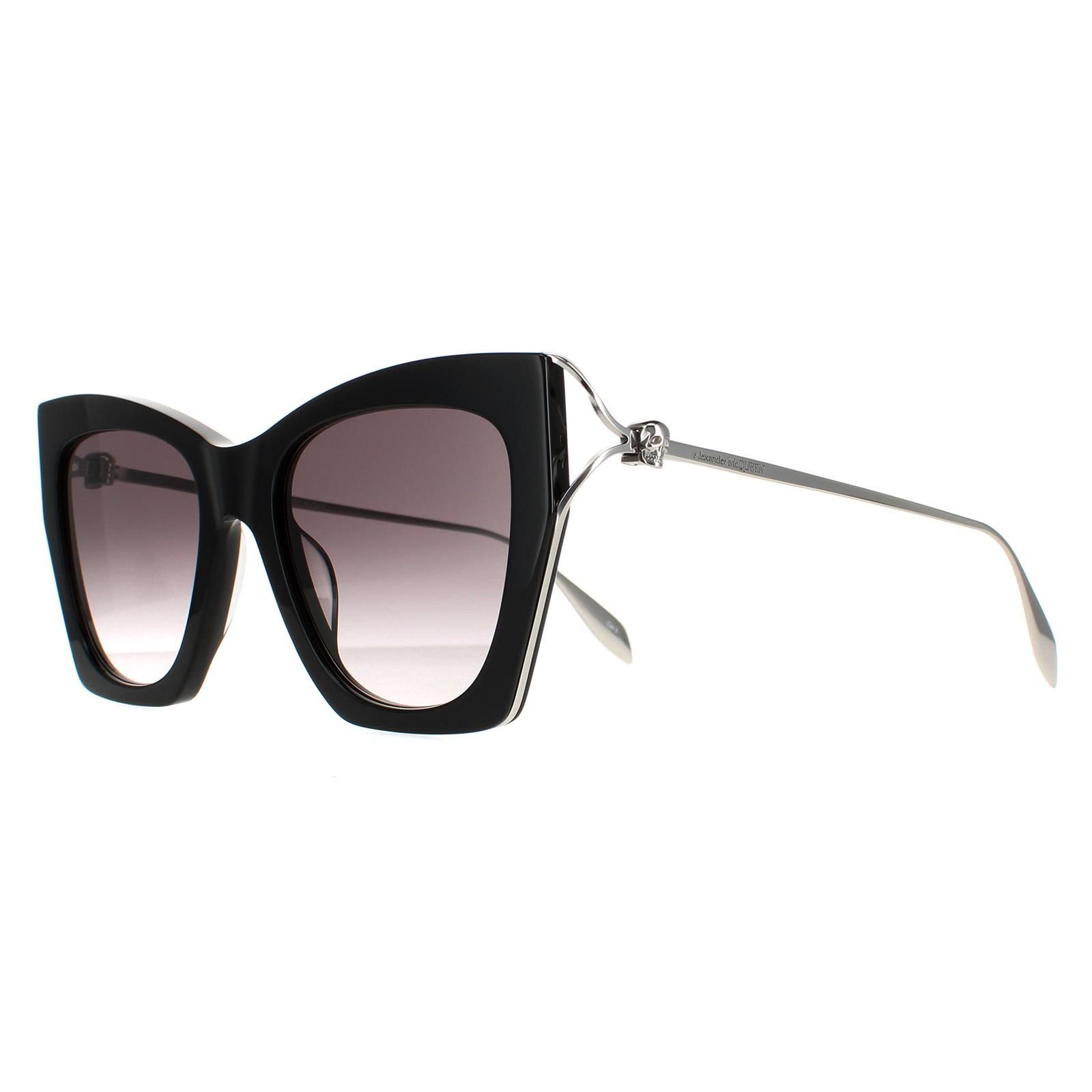Alexander McQueen Cat Eye Black Silver Grey Gradient AM0375S