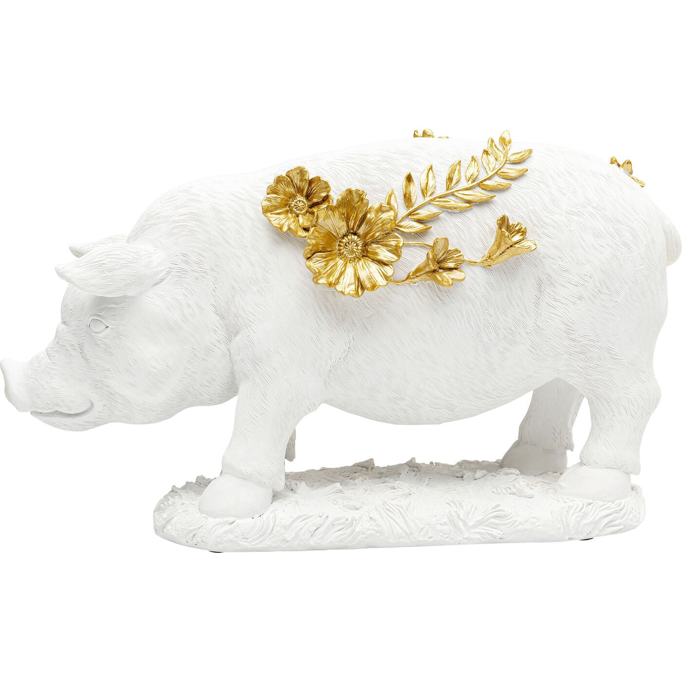 Kare Design woonaccessoires - varken - bloemen - wit - 35cm