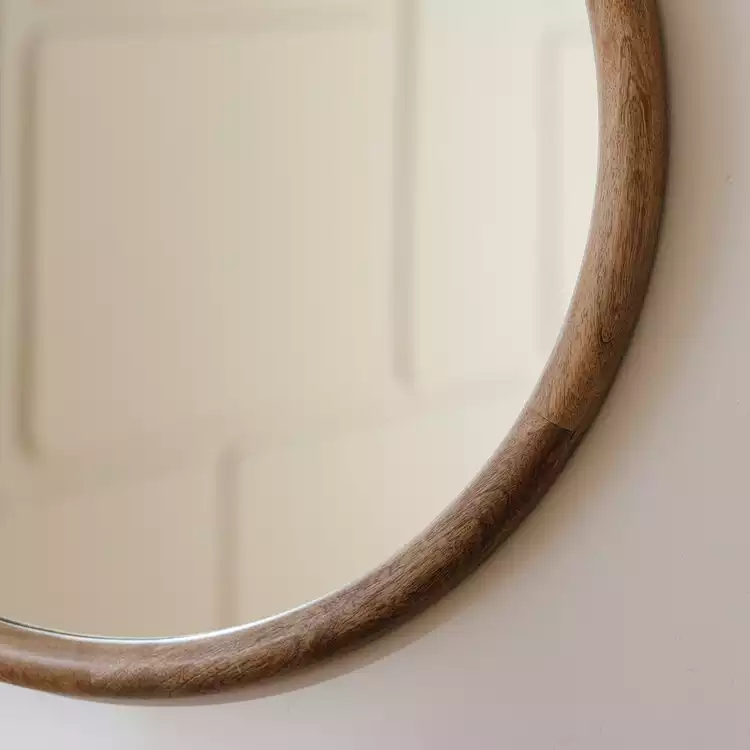 Habitat Mango Wood Round Wall Mirror - 60x60cm