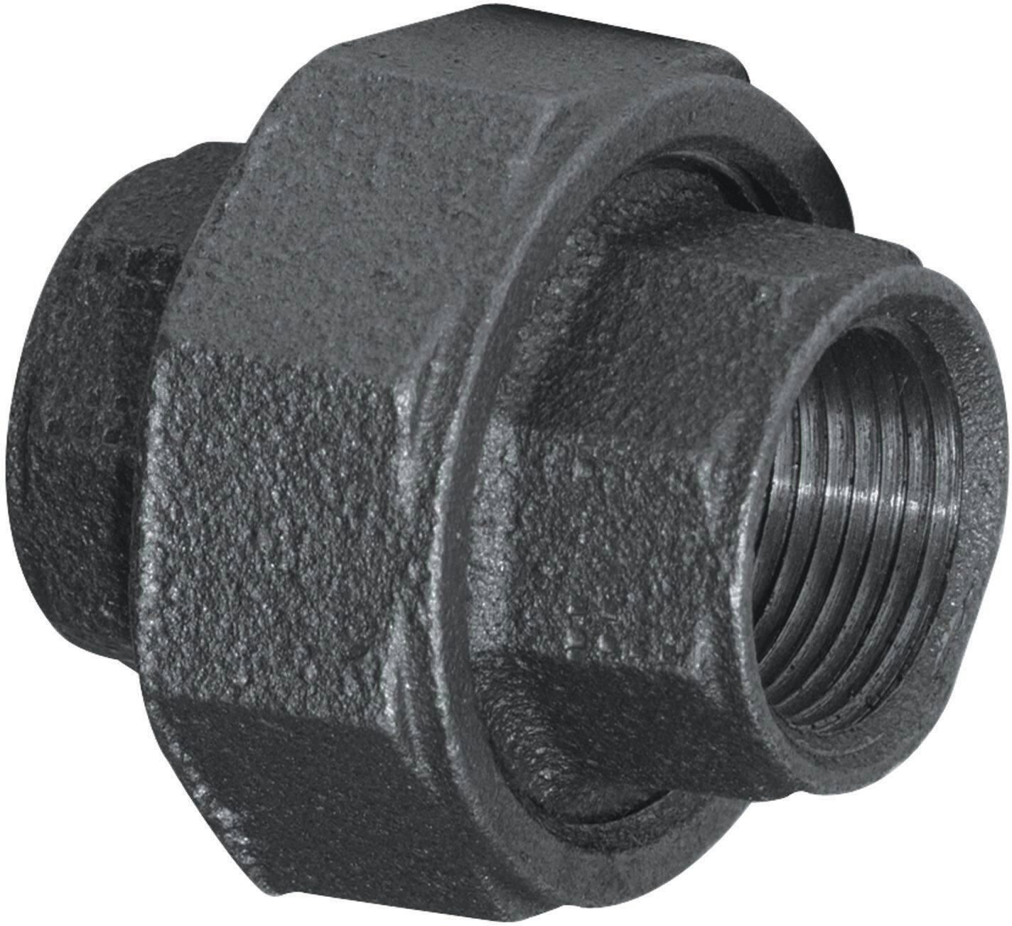 Aqua-Dynamic Galvanized Black Iron Fitting Union, Male Pipe Thread, 3/4-in