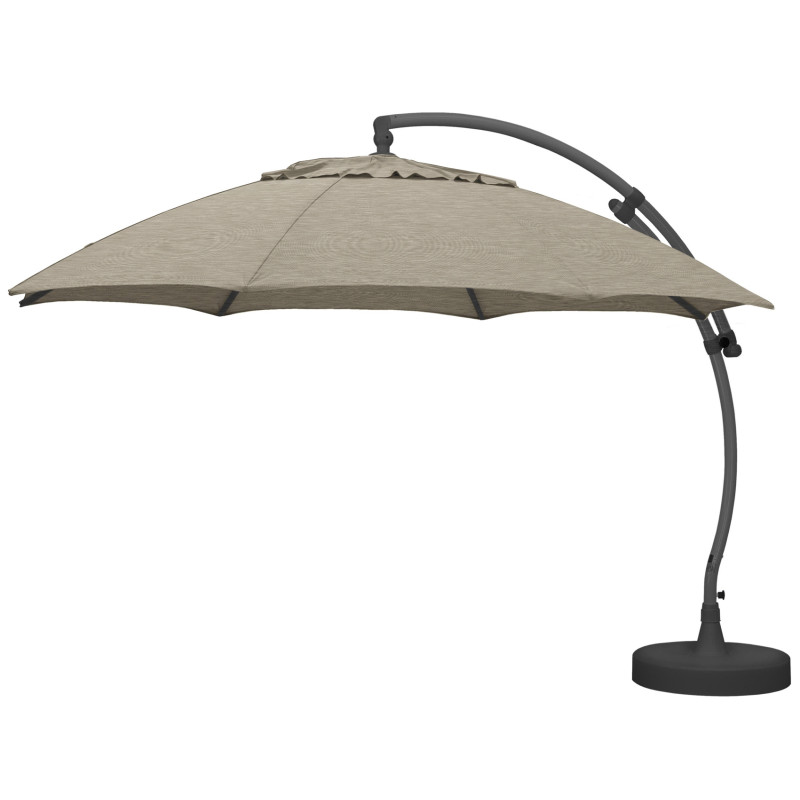 Parasol déporté et inclinable Easy Sun taupe Ø 375 cm SUNGARDEN