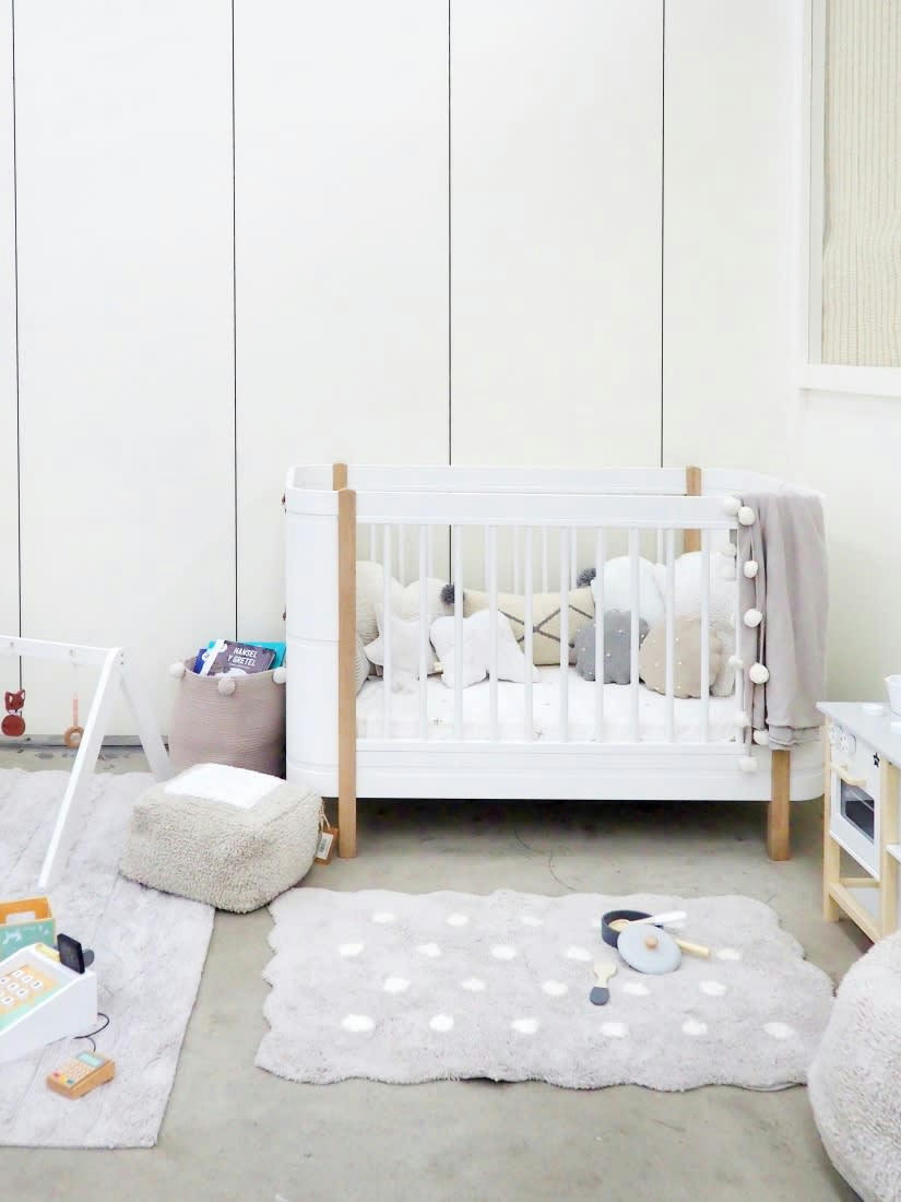 MINI ONES - Tapis coton lavable mini biscuit gris 70x100cm