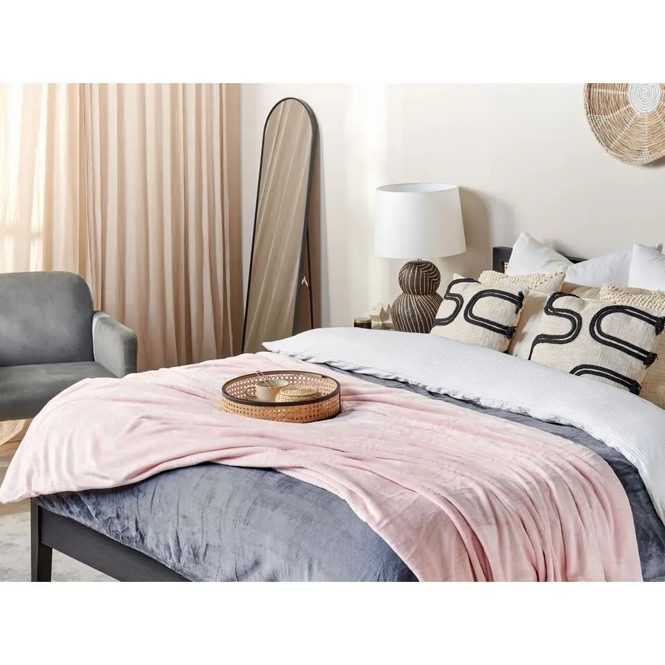 BAYBURT - Deken - Roze - 200 x 220 cm - Polyester