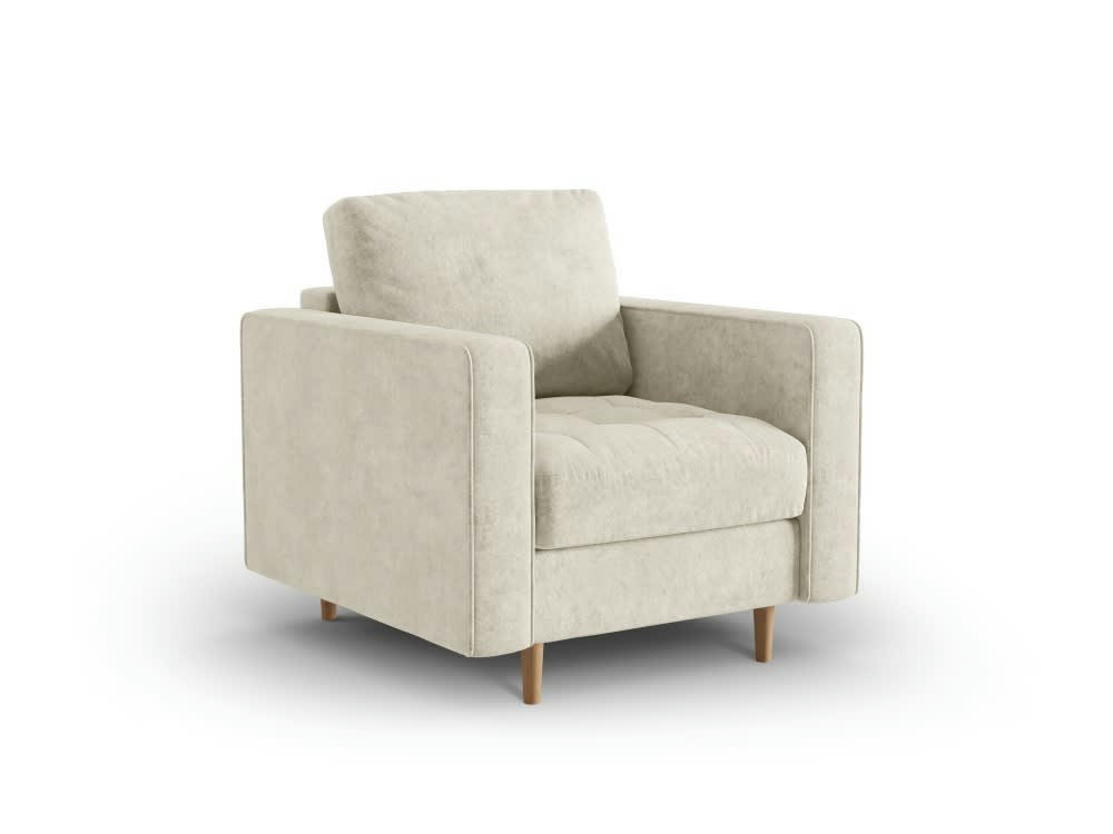 GOBI - Fauteuil en tissu structuré beige