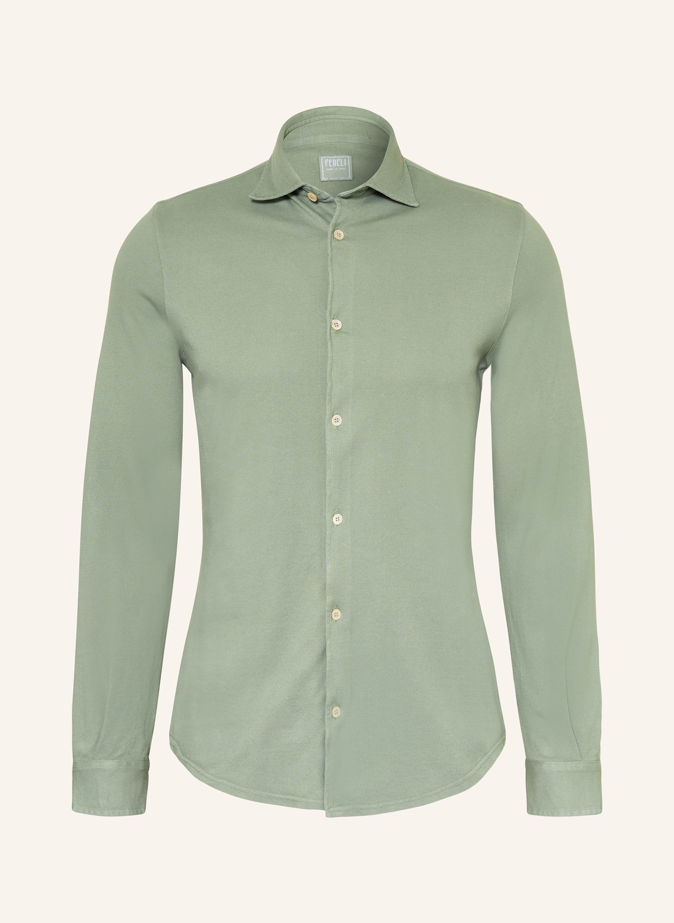 FEDELI Piqué-Hemd Custom Fit