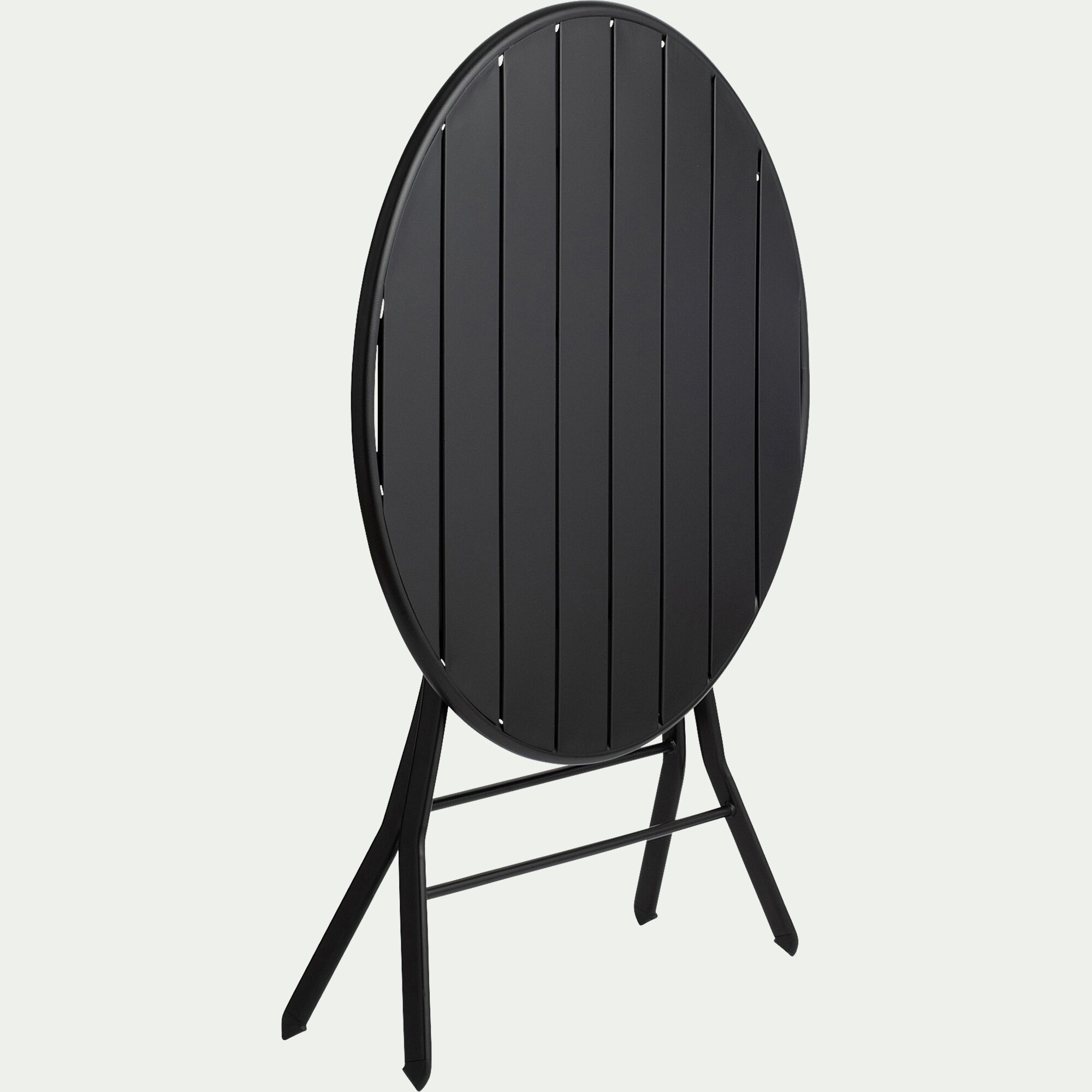 SOURIS - Table de repas jardin ronde en acier - noir (2 places)