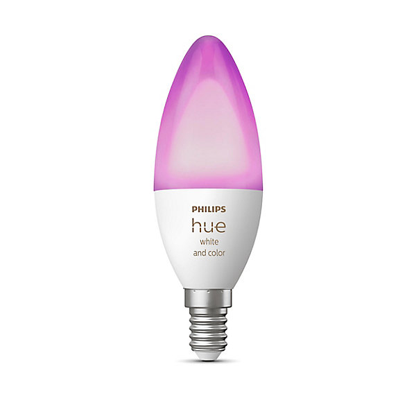 Ampoule connectée dimmable Bluetooth Philips Hue IP20 Flamme E14 470lm 5,3W multicolore
