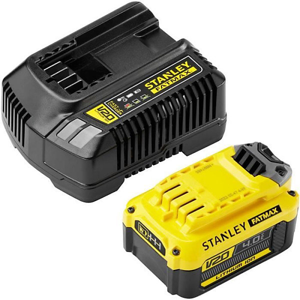 Kit 1 batterie LITHIUM-ION 18V 4Ah et Chargeur 2Ah Gamme V20 - STANLEY Fatmax SFMCB14M1-QW