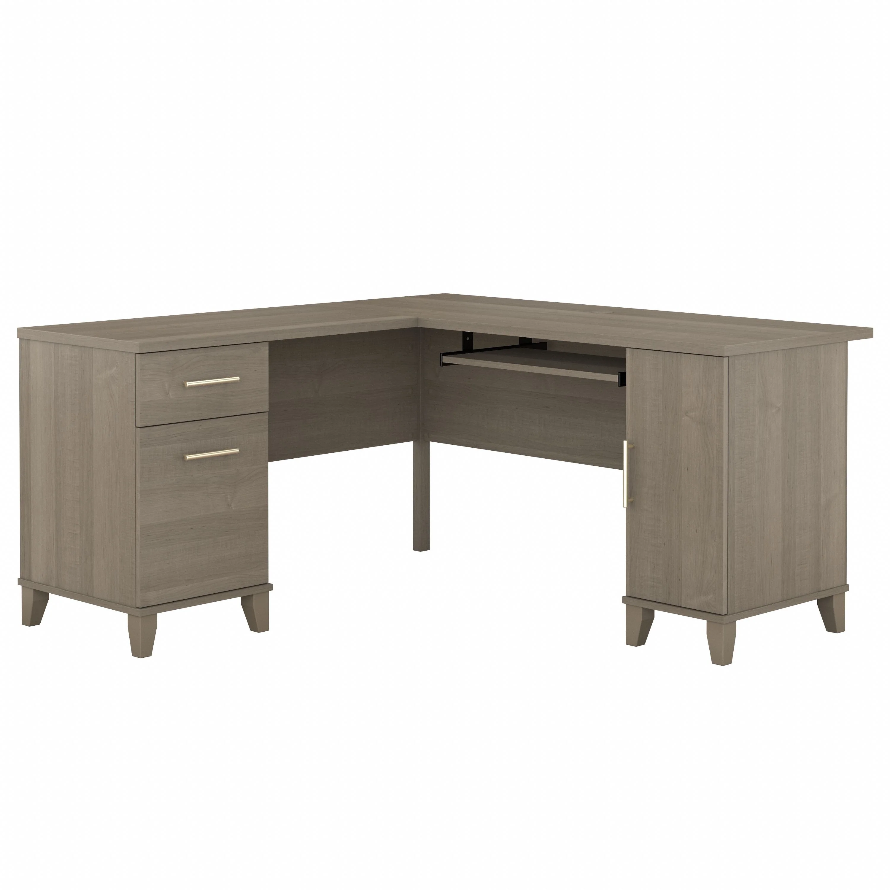 Bush Furniture Somerset 60W L Shaped Desk with Drawers and Storage