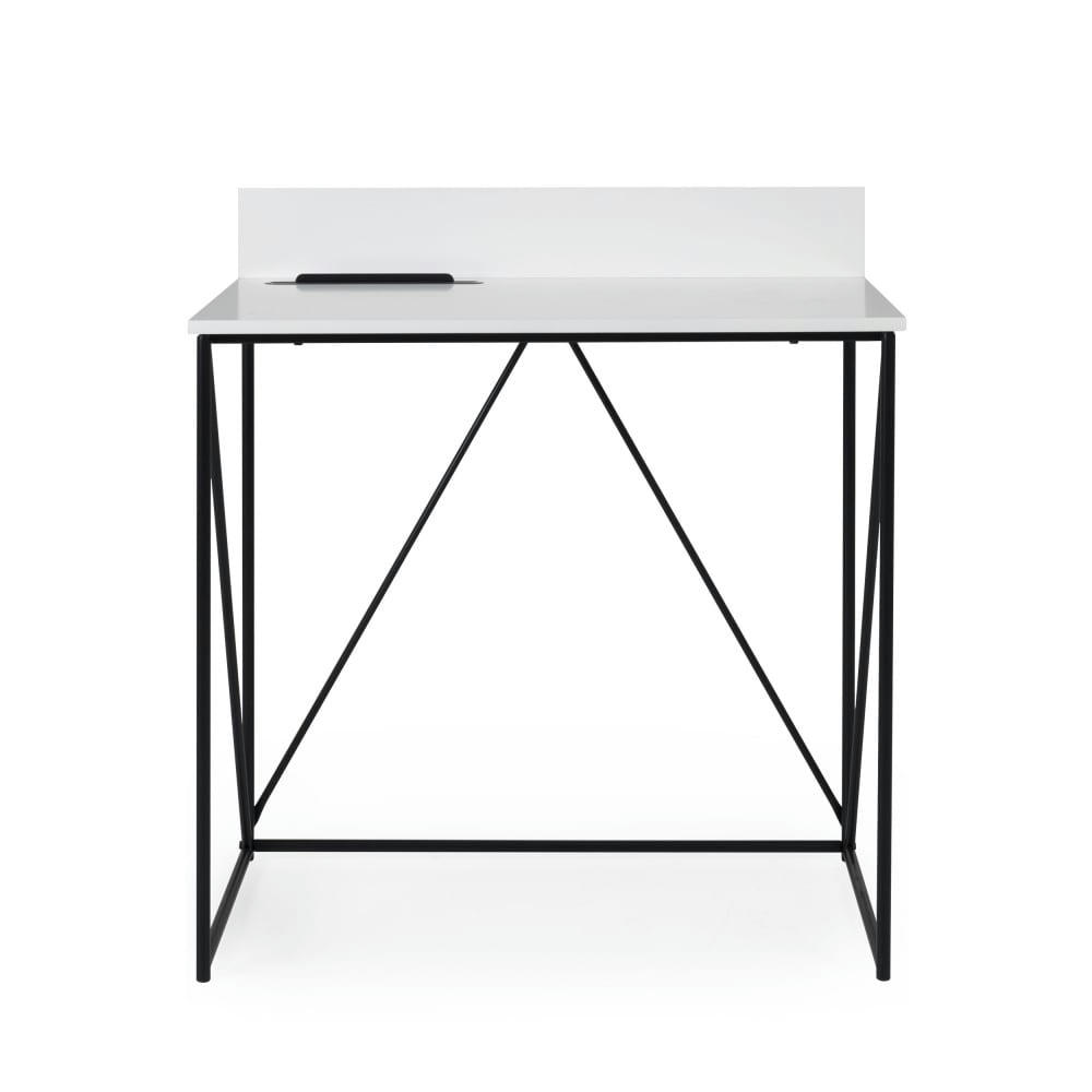TELL - Bureau en bois L80cm blanc