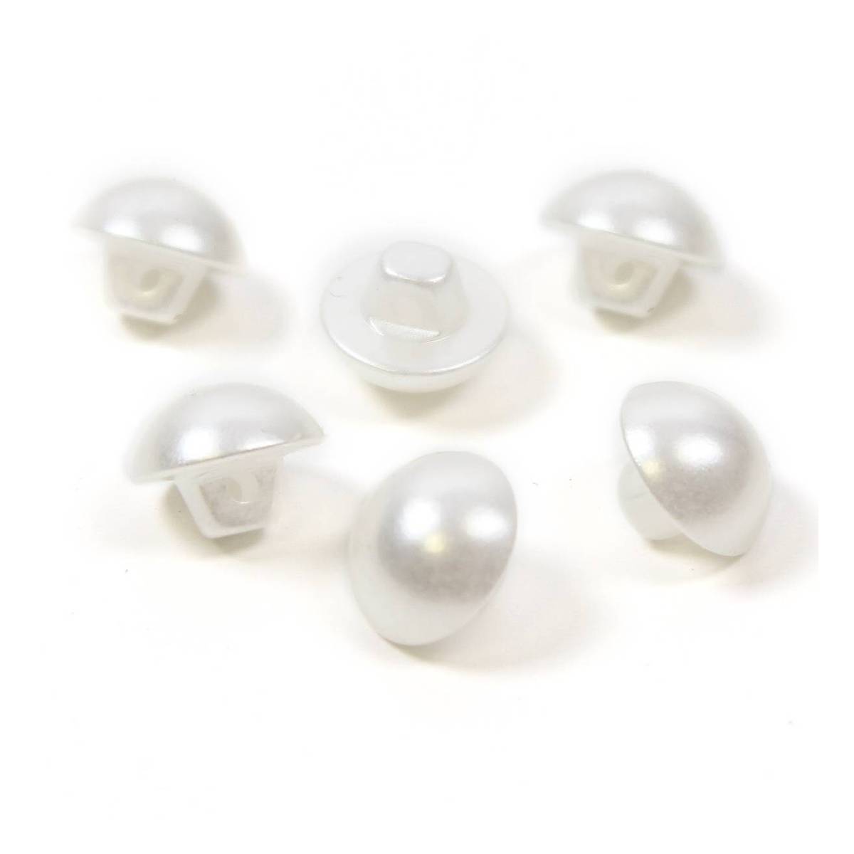 Hemline Cream Basic Pearl Effect Button 6 Pack
