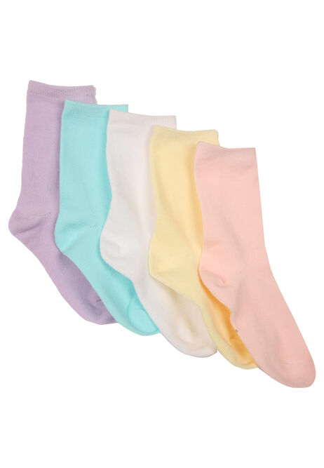 Girls 5pk Peach Pastel Ankle Socks