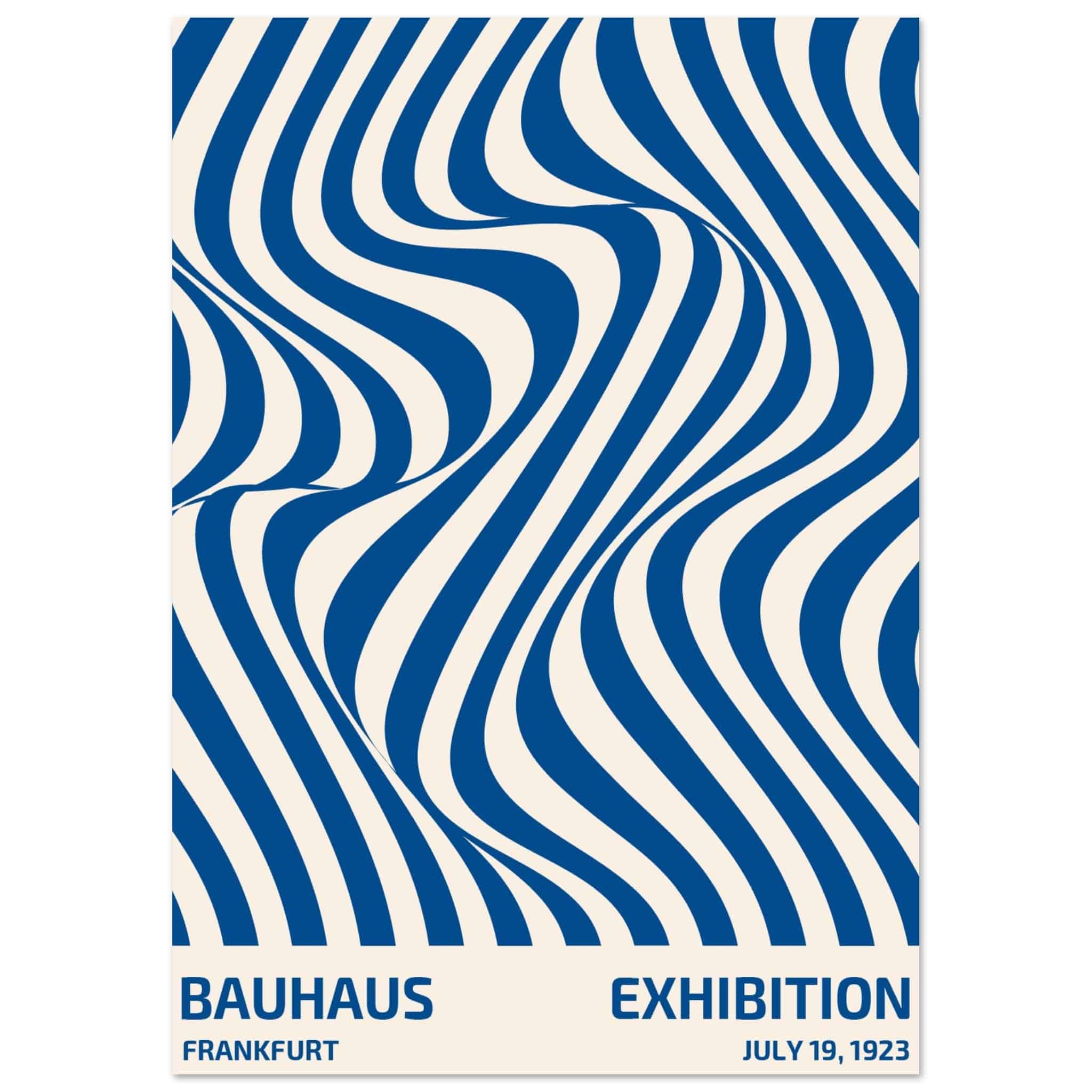 Artfulprints Poster Bauhaus - Exhibition Frankfurt blue  - A4 21x29.7 cm - Blauw