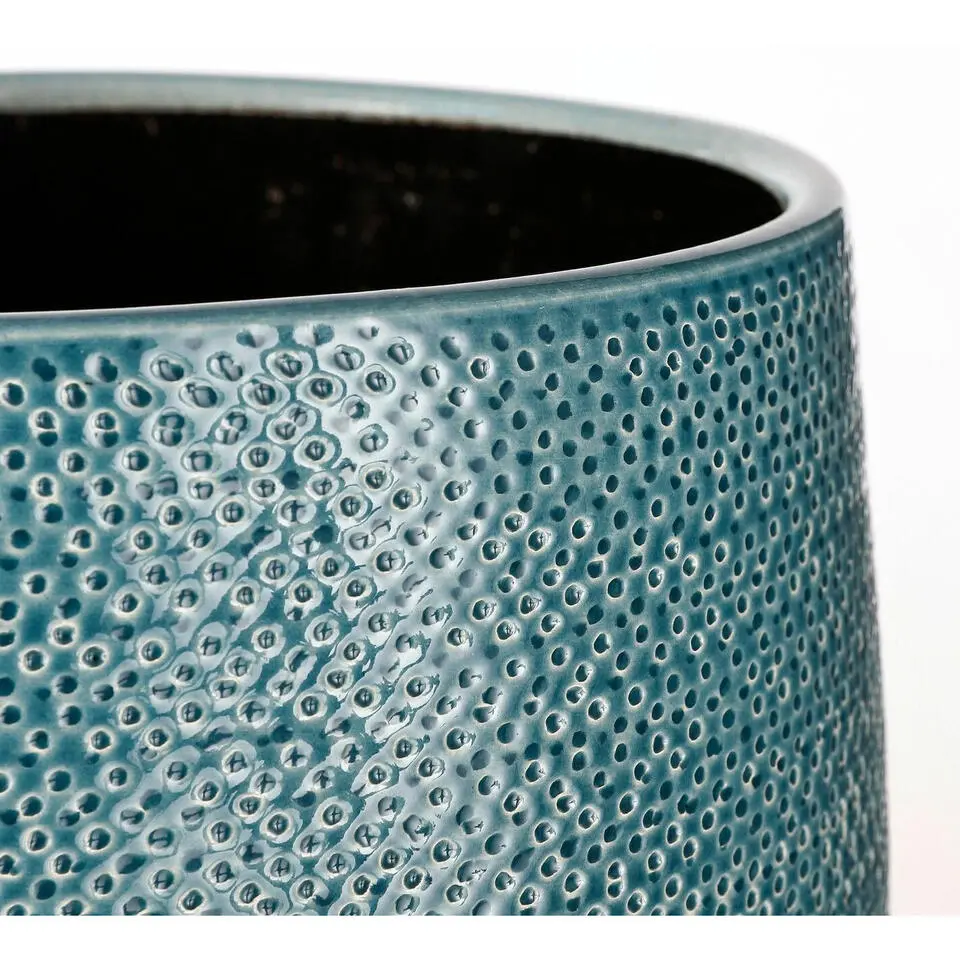 Mica Decorations Bloempot - midnight blauw - keramiek - 25 x 20 cm