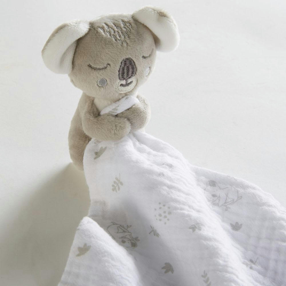 KOALA - Doudou bébé en coton gris et blanc