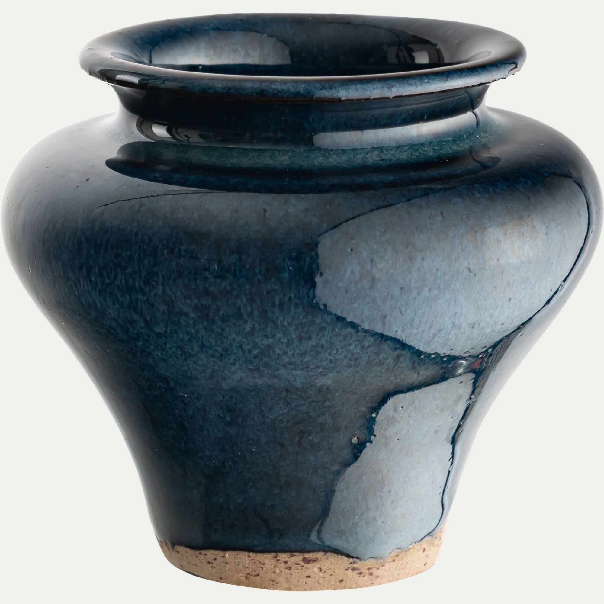 RELLON - Vase classique en faïence H8,5cm - bleu