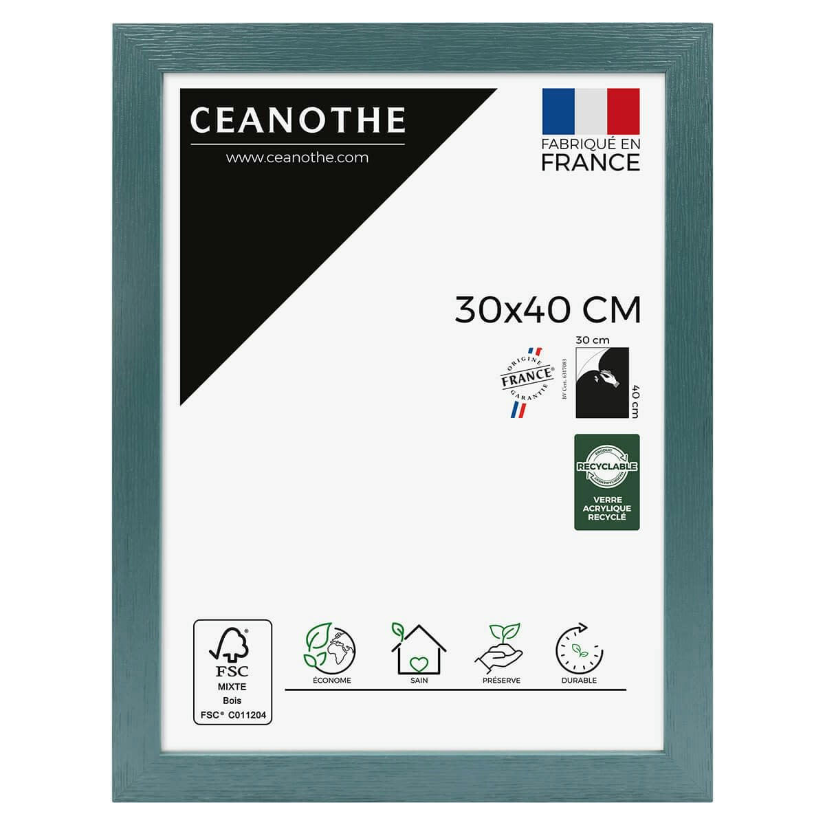 TUTTI FRUTTI - Cadre photo Tutti Frutti menthol 30x40 cm bois reconstitué fsc