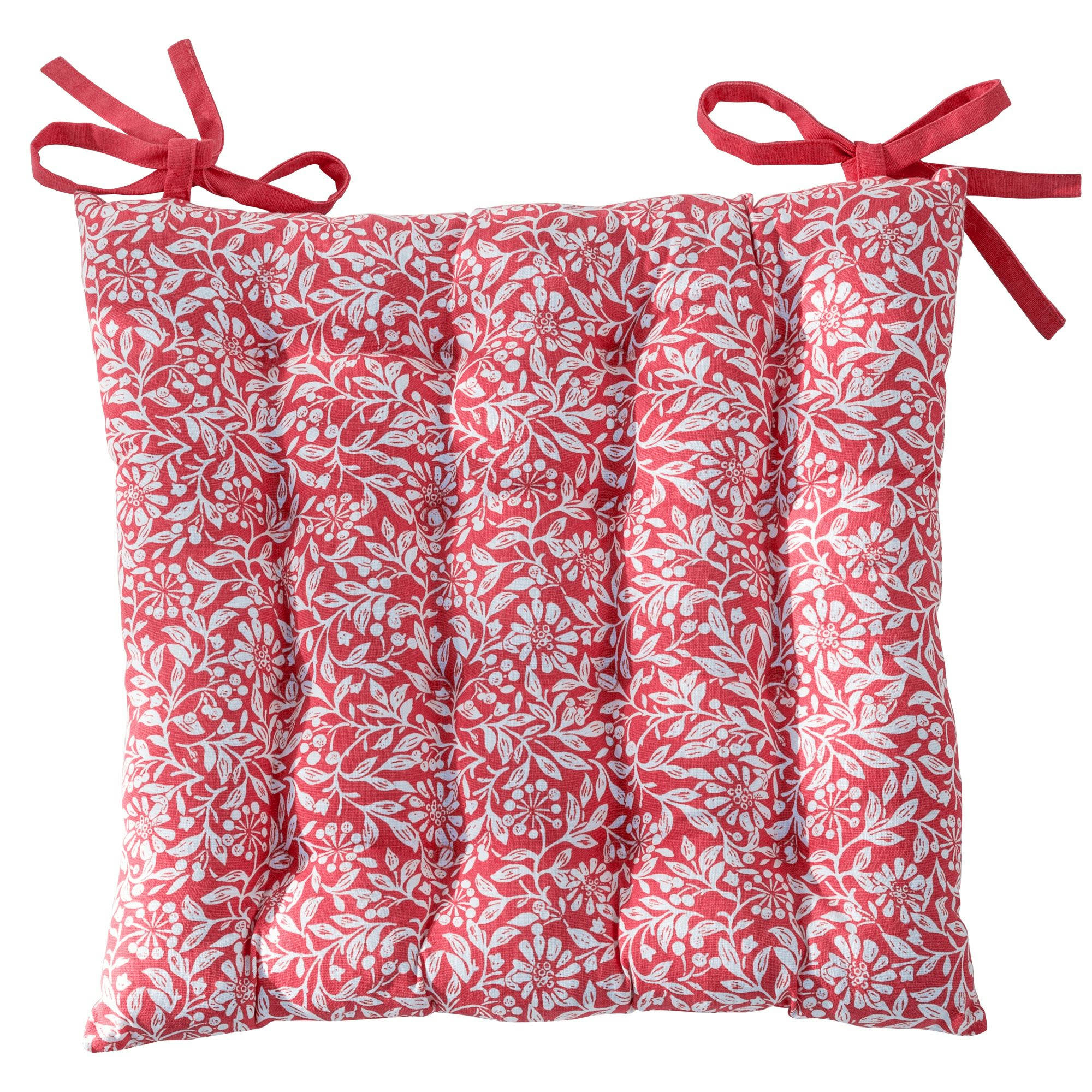 FLORA - Lot de 2 galettes 40x40 orange corail en coton