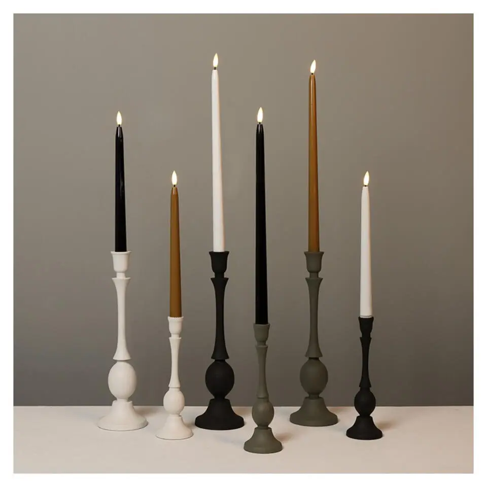 Countryfield Led kaarsen/dinerkaarsen - 2x - zwart - 38 cm